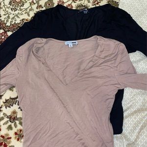 V neck tight fitted tops